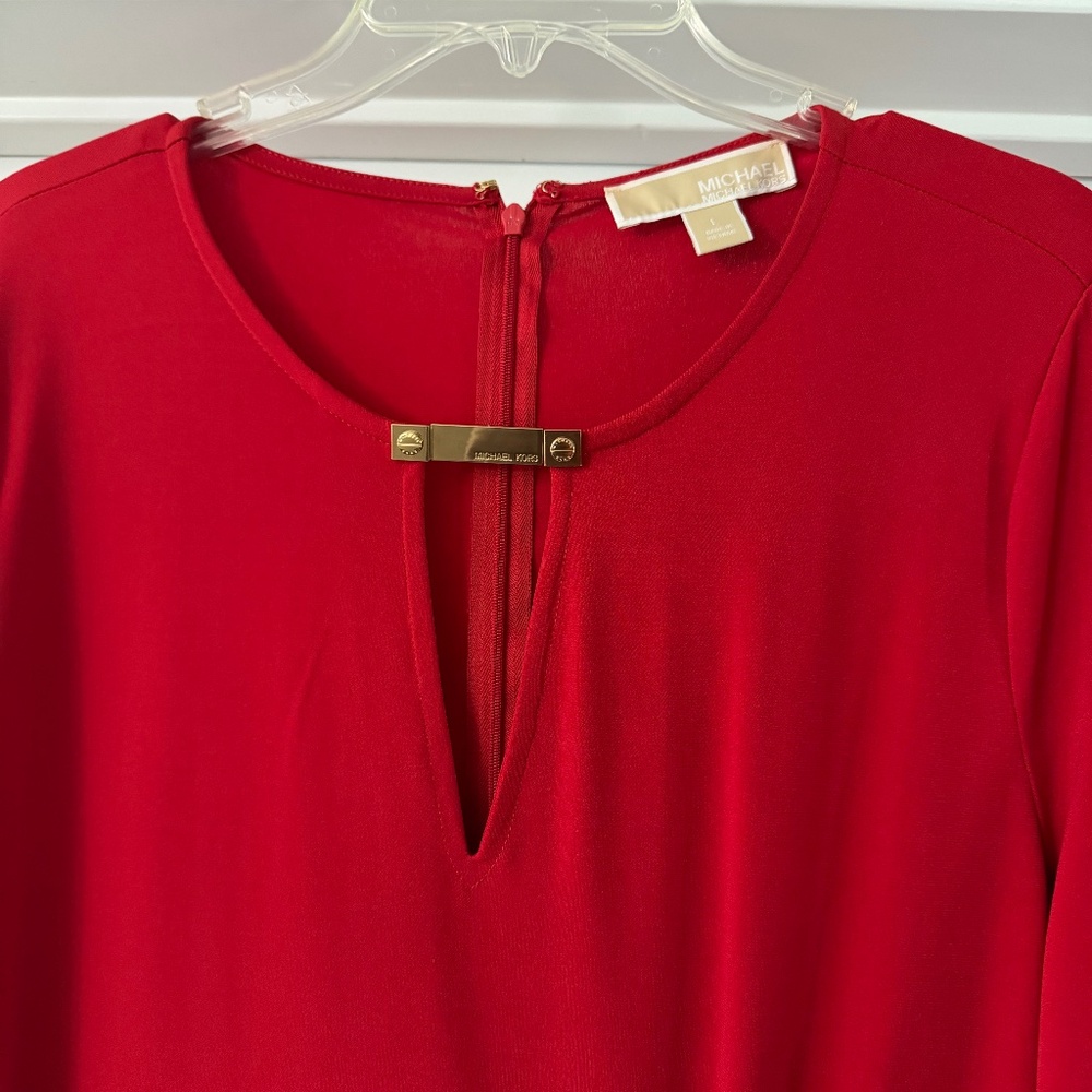 Michael Kors women red long sleeve dress